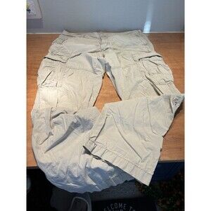 VTG Polo Ralph Lauren Light Tan Cargo Pants Mens 38X32 Utility Roll Up